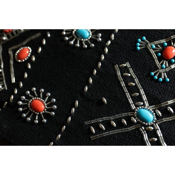 Vintage Studio C Collection Women's Southwestern Jeweled Mock Neck Sweater M - Picture 4 of 16